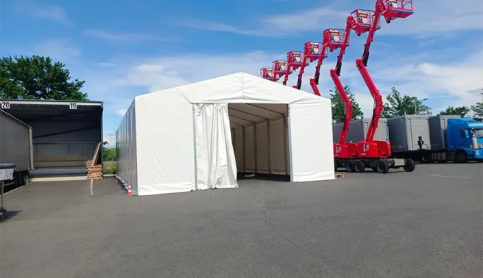 Carpas almacén 828×477 Carpa almacen entoldada OMEGANAVE. Naves industriales.