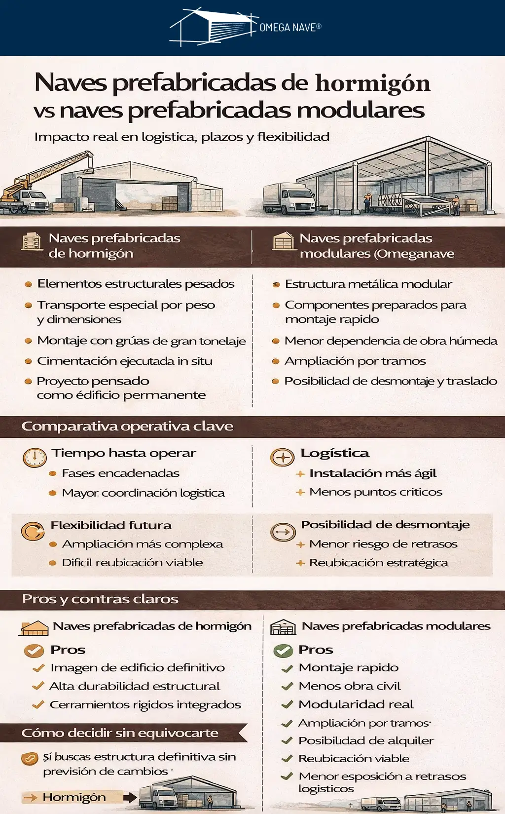 naves prefabricadas de hormigón vs nuestras naves prefabricadas infografía